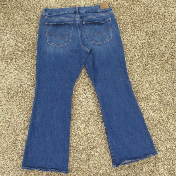 American Eagle Jeans Women's 12 X-Short Dark Wash Curvy Kick Boot Stretch Denim - Picture 2 of 8